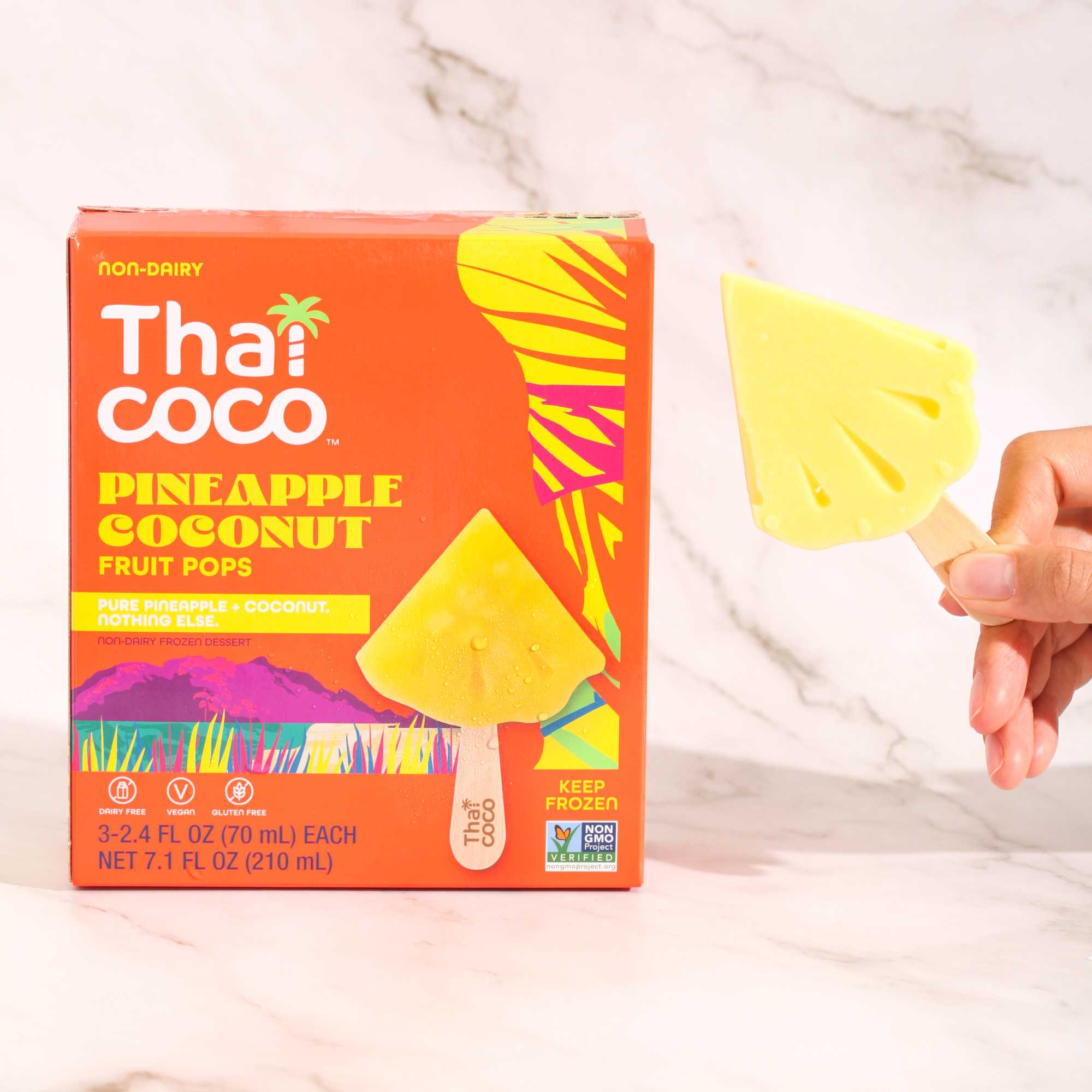 Frozen Pineapple Coconut Pops - Thai Coco